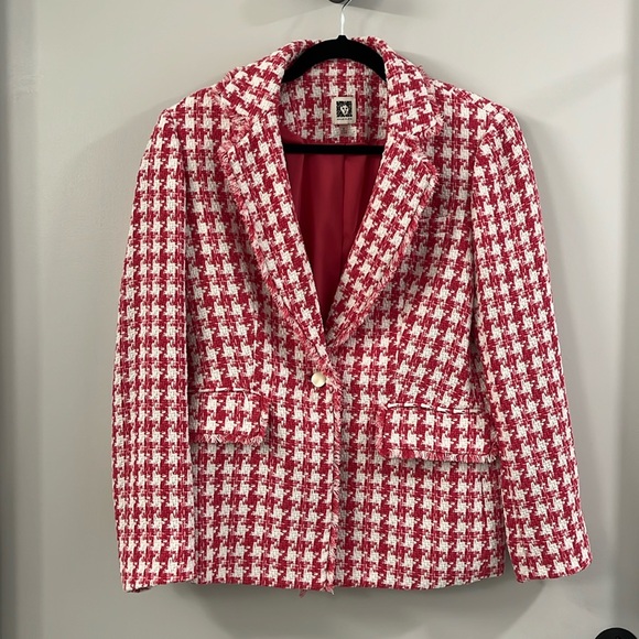 Anne Klein Pink Fringe Jacket - Picture 2 of 9